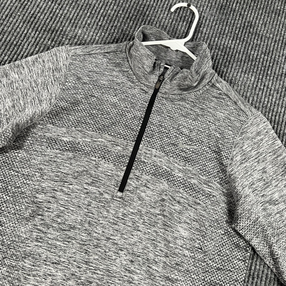 Nike Dri-FIT Pullover Womens Medium Gray Half Zip Long Sleeve Athletic Running‎
